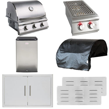 Blaze Prelude LBM 7-Piece 25-Inch Outdoor Kitchen Package - BLZ-3LBM-NG-7PC-SC